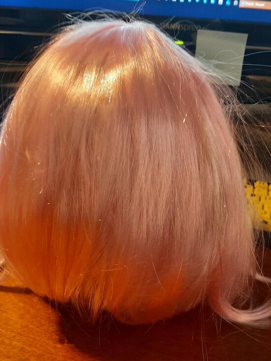 NEW TAG ! Wig Long 12 Inch Straight Shinning Light Pink main image 4
